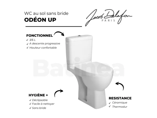 WC au sol sans bride JACOB DELAFON Odéon Up + abattant