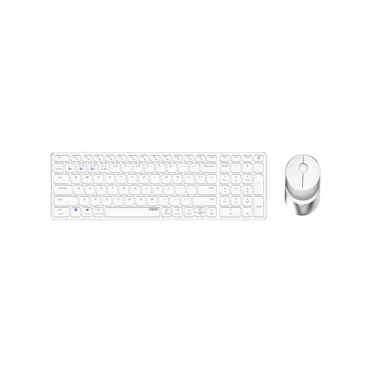 RAPOO Tastatur/Musesett 9750M Multi-Mode Trådløst Hvit