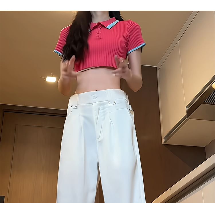 Bay Go Mall - Elastische taille, effen, losse pasvorm, pantalon