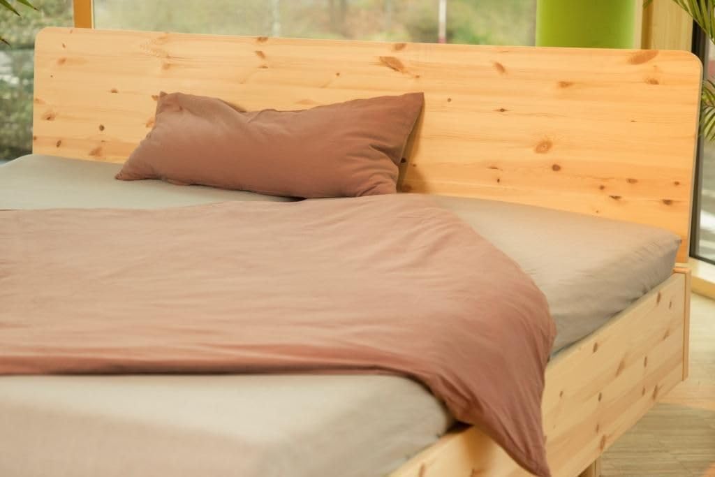 BIOBETT Zirbenbett FREYA mit Rolllattenrost : Massivholz Zirbe aus den Alpen, metallfreies Schlafsystem, Bett & Rollrost Set, verschiedene Größen 70/80/90/100x200 cm, made in Germany (180x200 cm)