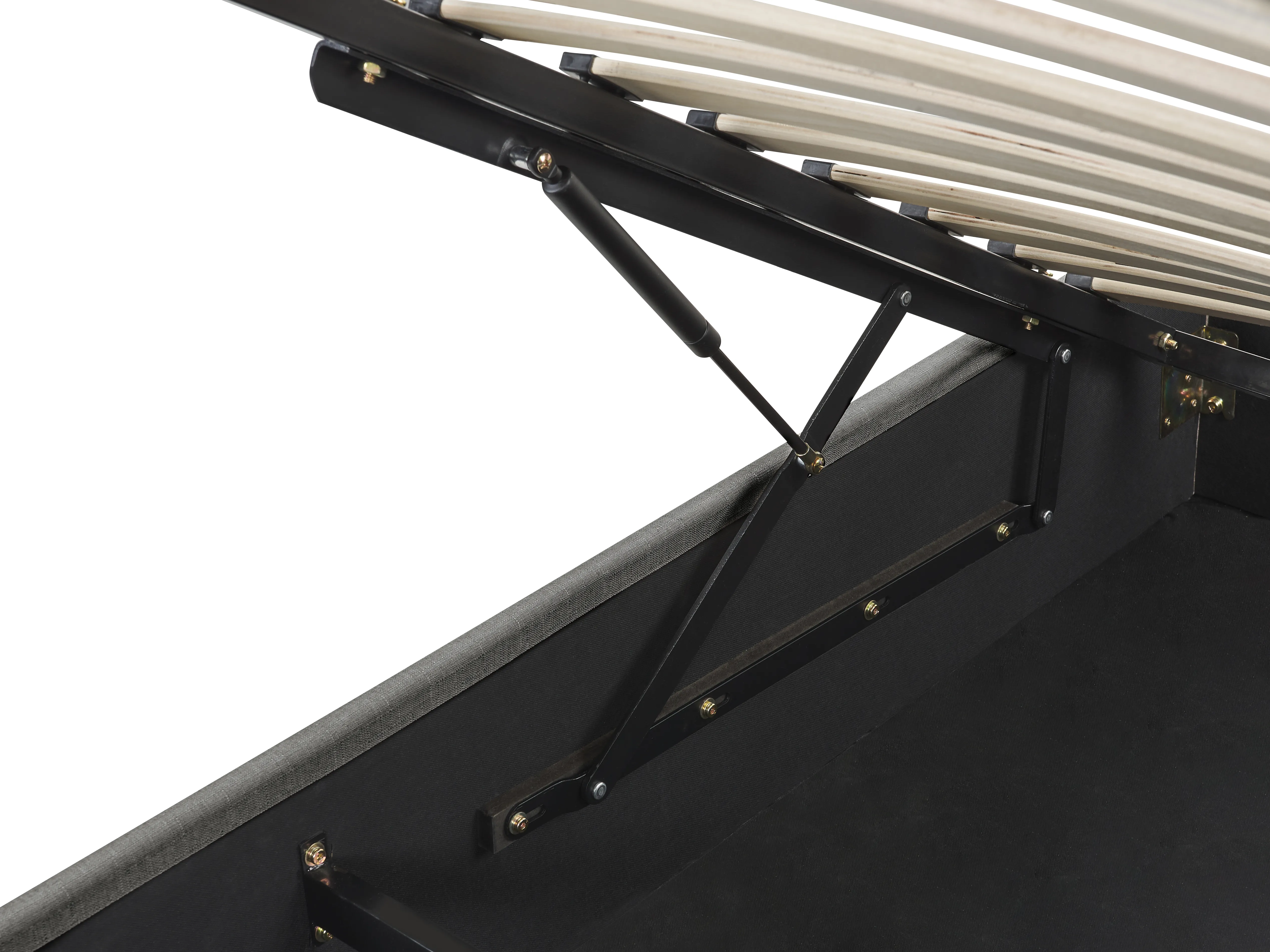 Opbergbed zonder hoofdbord Stof DINAN 90 x 200 cm Donkergrijs