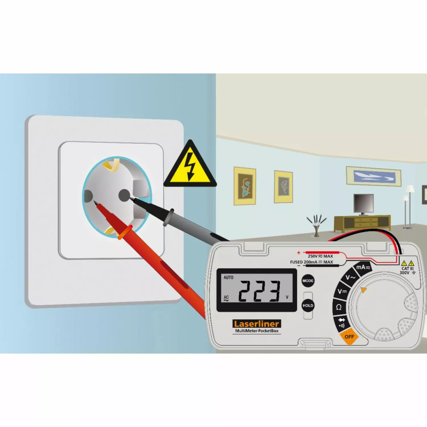 Laserliner MultiMeter-PocketBox Multimeter in boxset - Digitaal - AC/DC 250V & 200mA