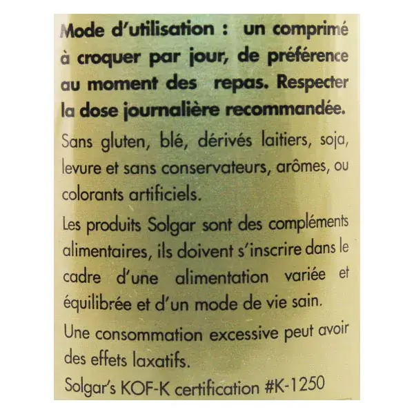 Solgar Vitamina D3 1000 UI 100 comprimidos mastigáveis