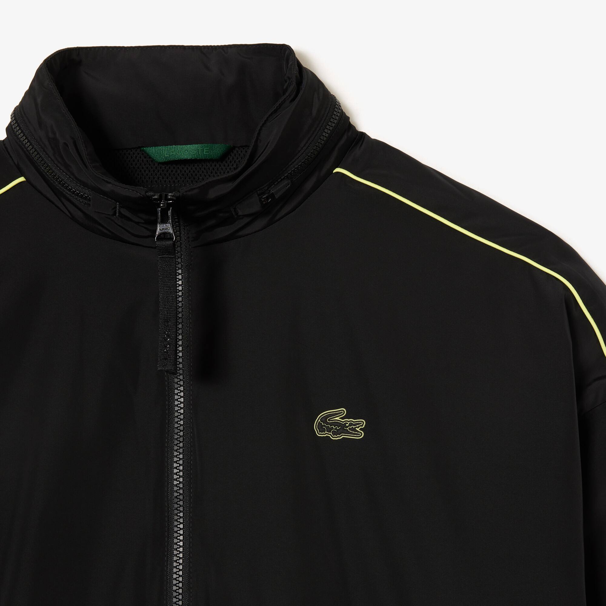 Wasserfeste Taft-Sportjacke mit Kontrast-Detail Jacken & Mäntel - Schwarz - Lacoste - Herren