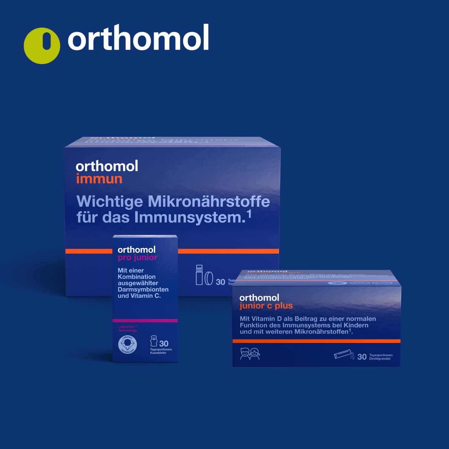 Orthomol junior Omega plus - zur kognitiven Entwicklung bei Kindern - mit Eisen, Omega-3-Fettsäuren und Vitamin B12