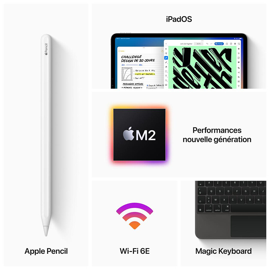 Apple iPad Pro 2022 11 pouces Wi-Fi - 512 Go - Gris sidéral