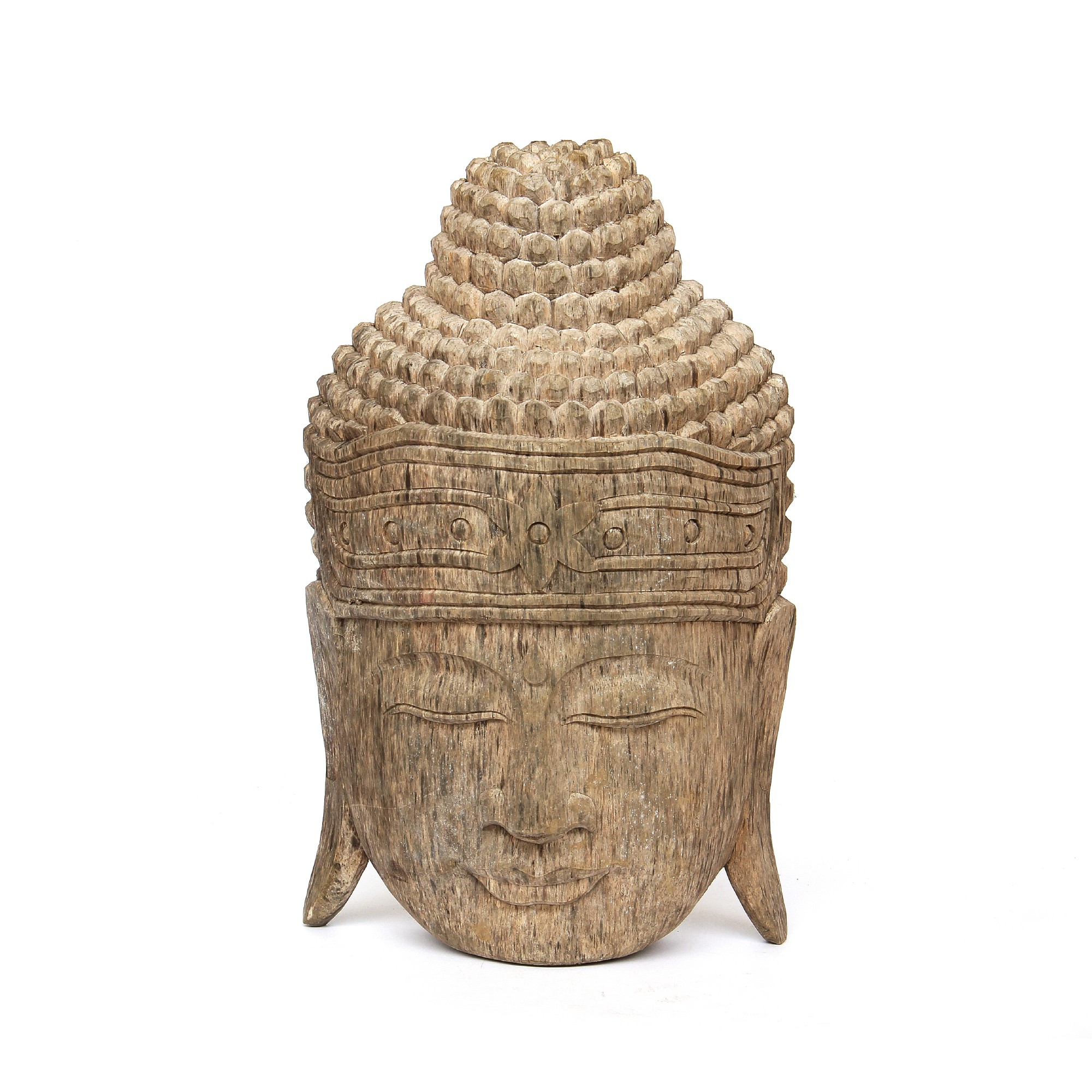 Buddha-Maske, grau, T 11 cm, B 25 cm, H 40 cm von fischer's lagerhaus