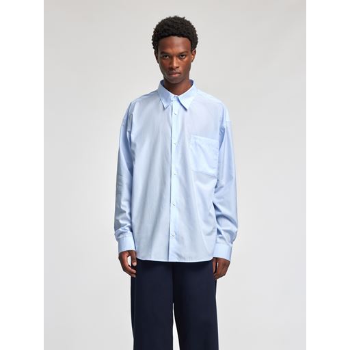 Annarr Volund-Poplin Classic Stripe Skjorte, Cashmere Blue, XL