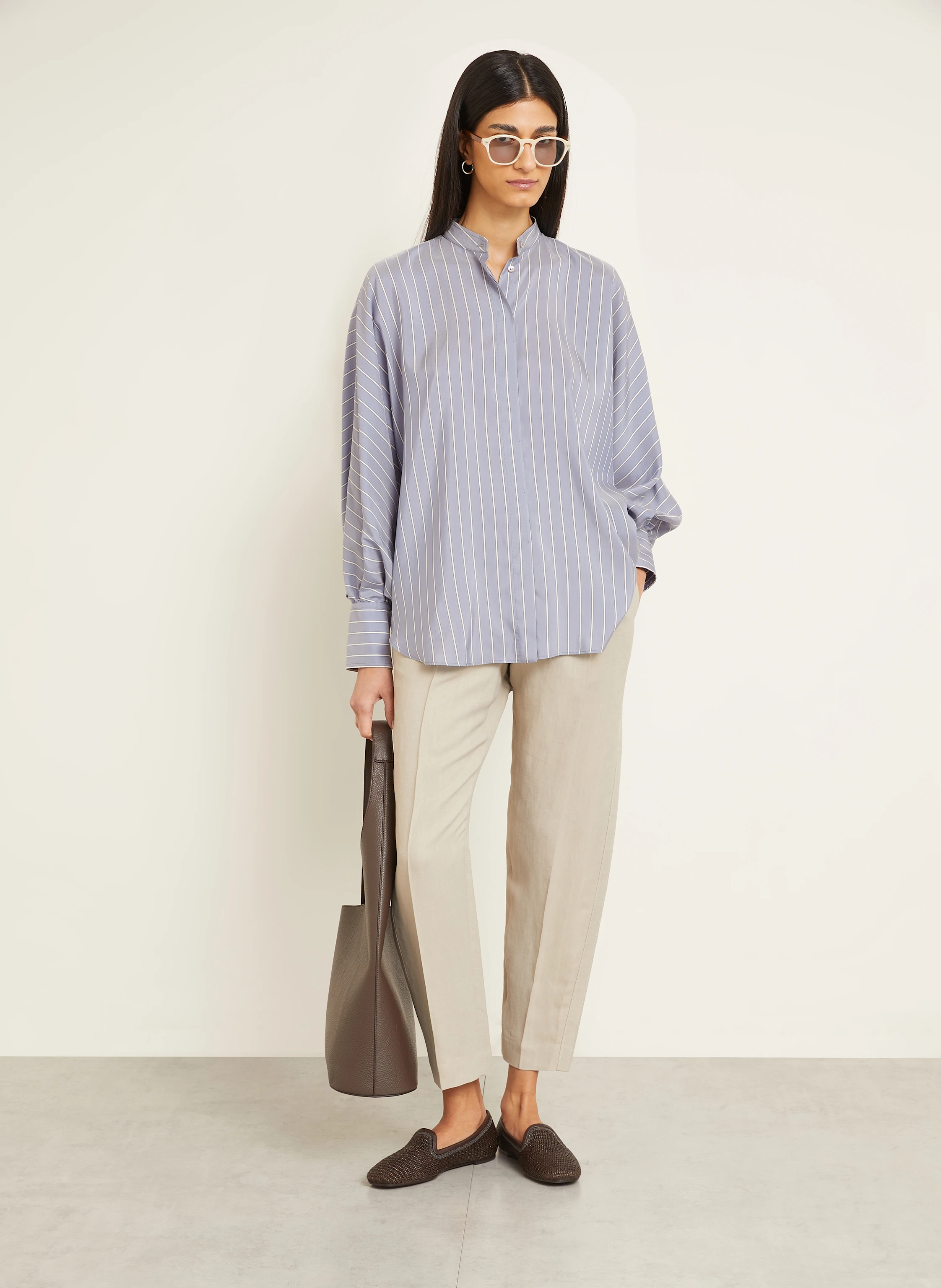 BRUNELLO CUCINELLI Hemdbluse aus Seide