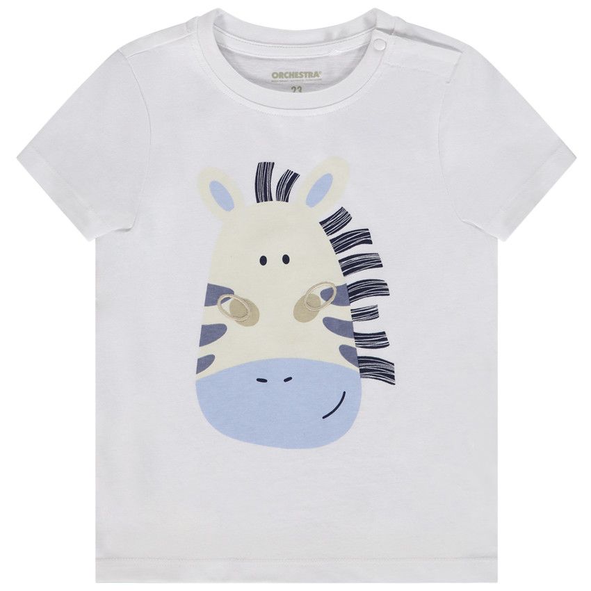 T-shirt manches courtes print animal pour bébé garçon - Blanc