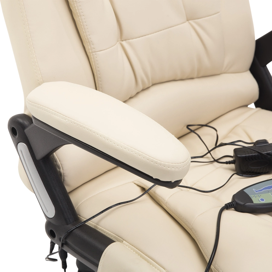 HOMCOM Bürosessel  Chefsessel mit Massagefunktion creme