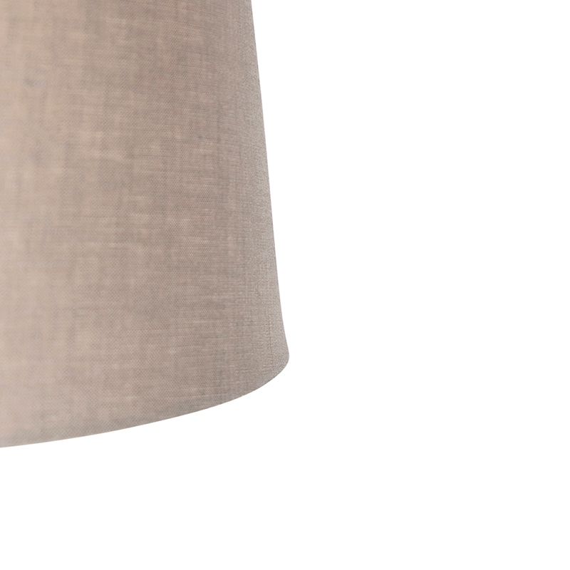 Hanglamp zwart met linnen kap taupe 35 cm - Blitz