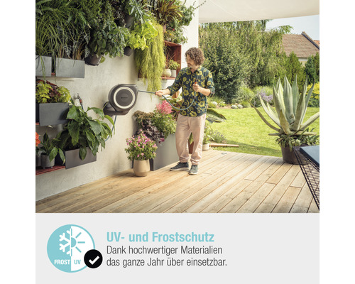 GARDENA RollUp S wandslangenbox inclusief 15 m slang, 180° draaibaar en RollControl-technologie