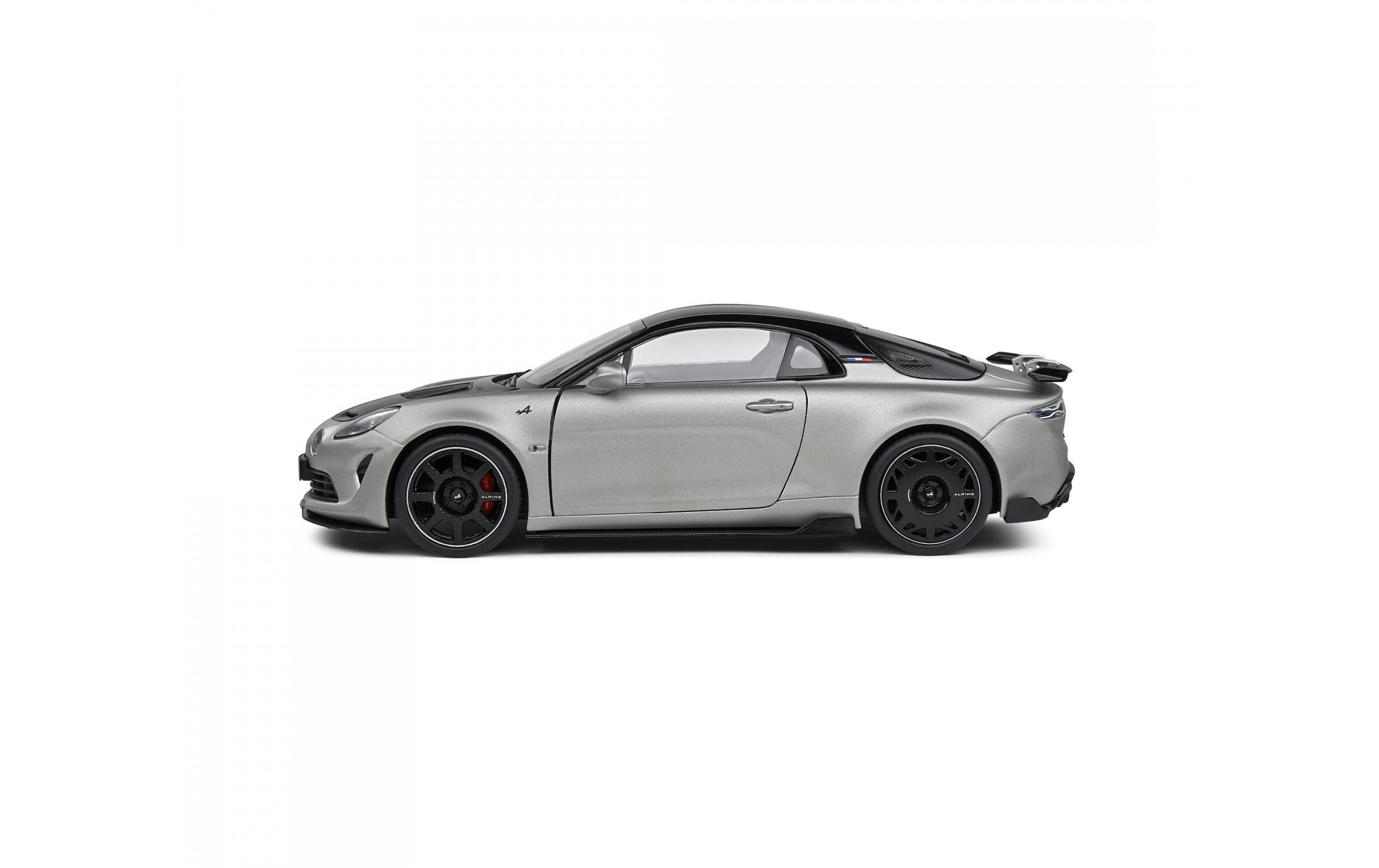 Sportwagen Alpine A110 Radicale Silber / Schwarz, 1:18Detailgetreues Modellauto für Sammler im Massstab 1:18