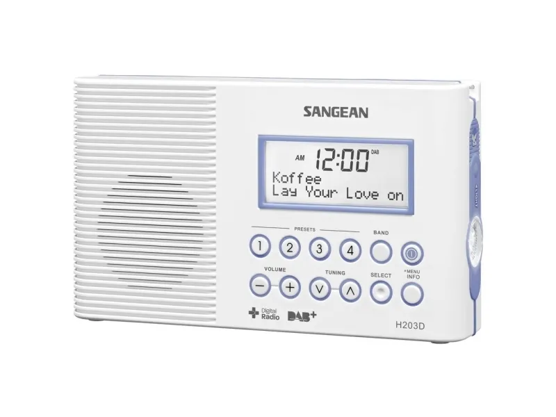 Sangean-H203D - DAB bærbar radio - 2 Watt - hvid