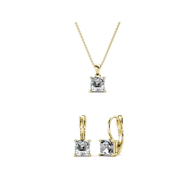 Parure et Coffret Square - Doré et Cristal