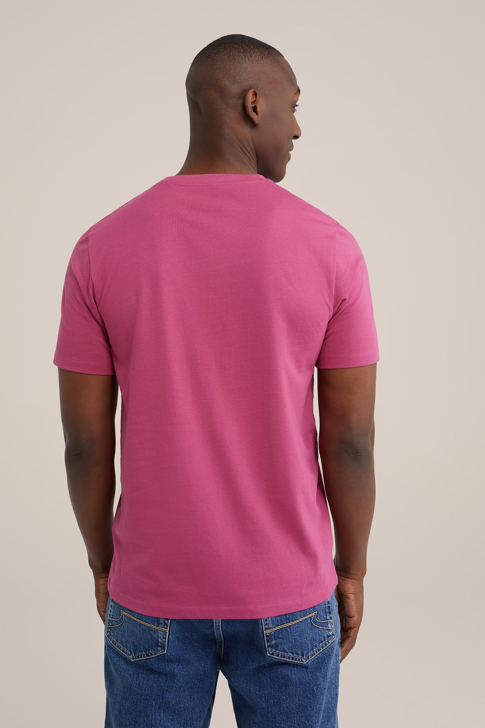 T-shirt met opdruk WE Fashion Roze