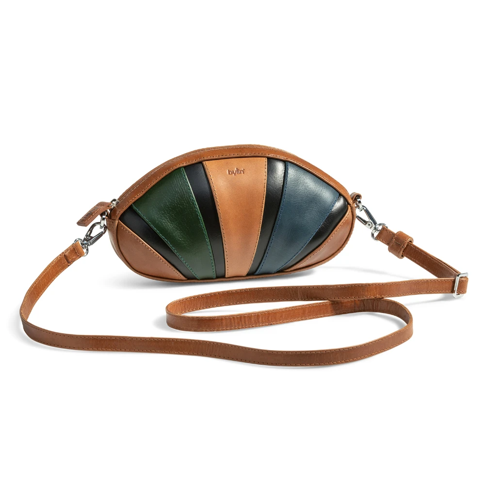 Sunrise Vintage Shine Leather Multi Clutch with Shoulderstrap