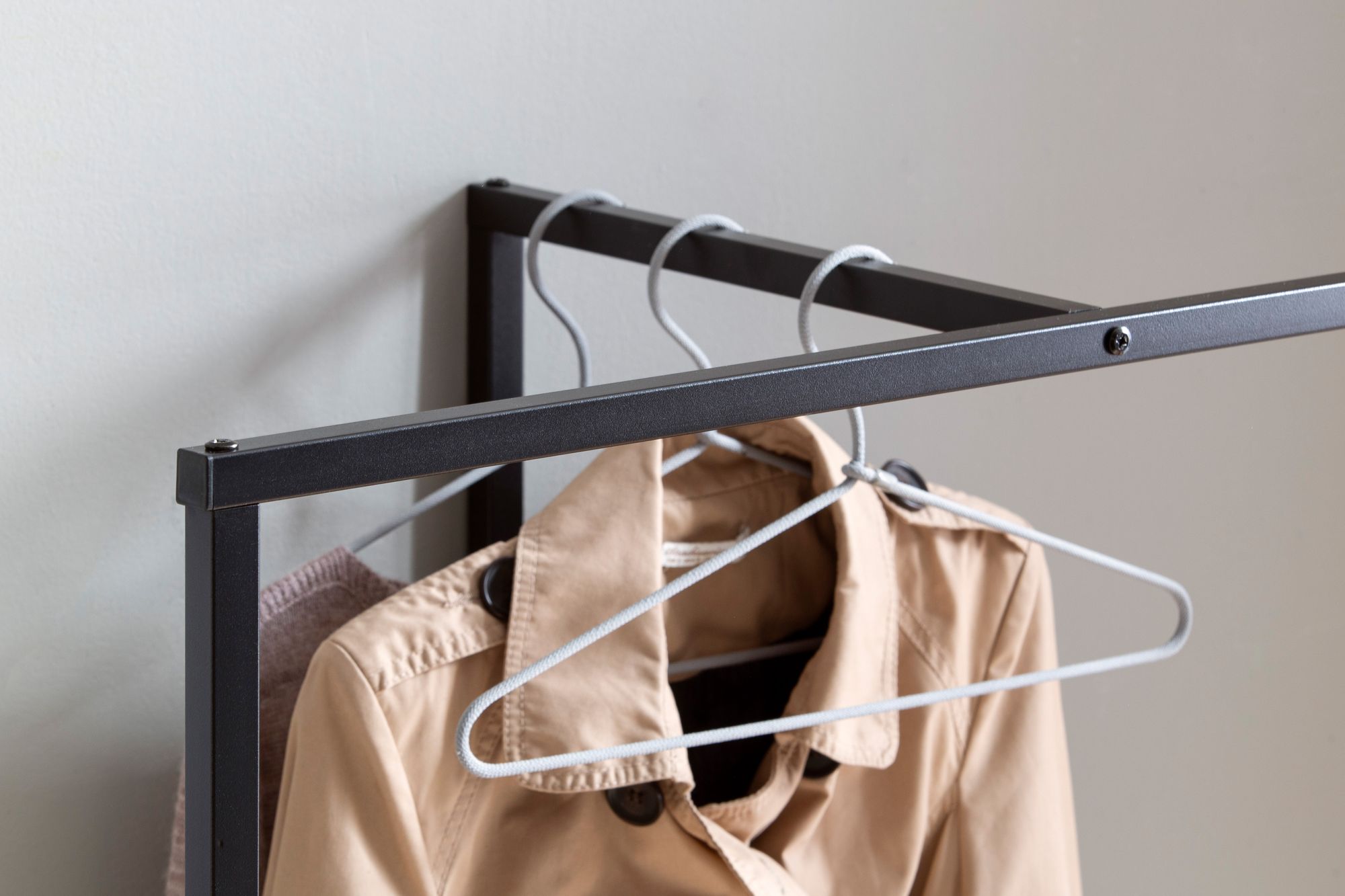 Garderobe FineBuy Kleiderschrank Eiche 152 cm Schubläden Kleiderstange Flur