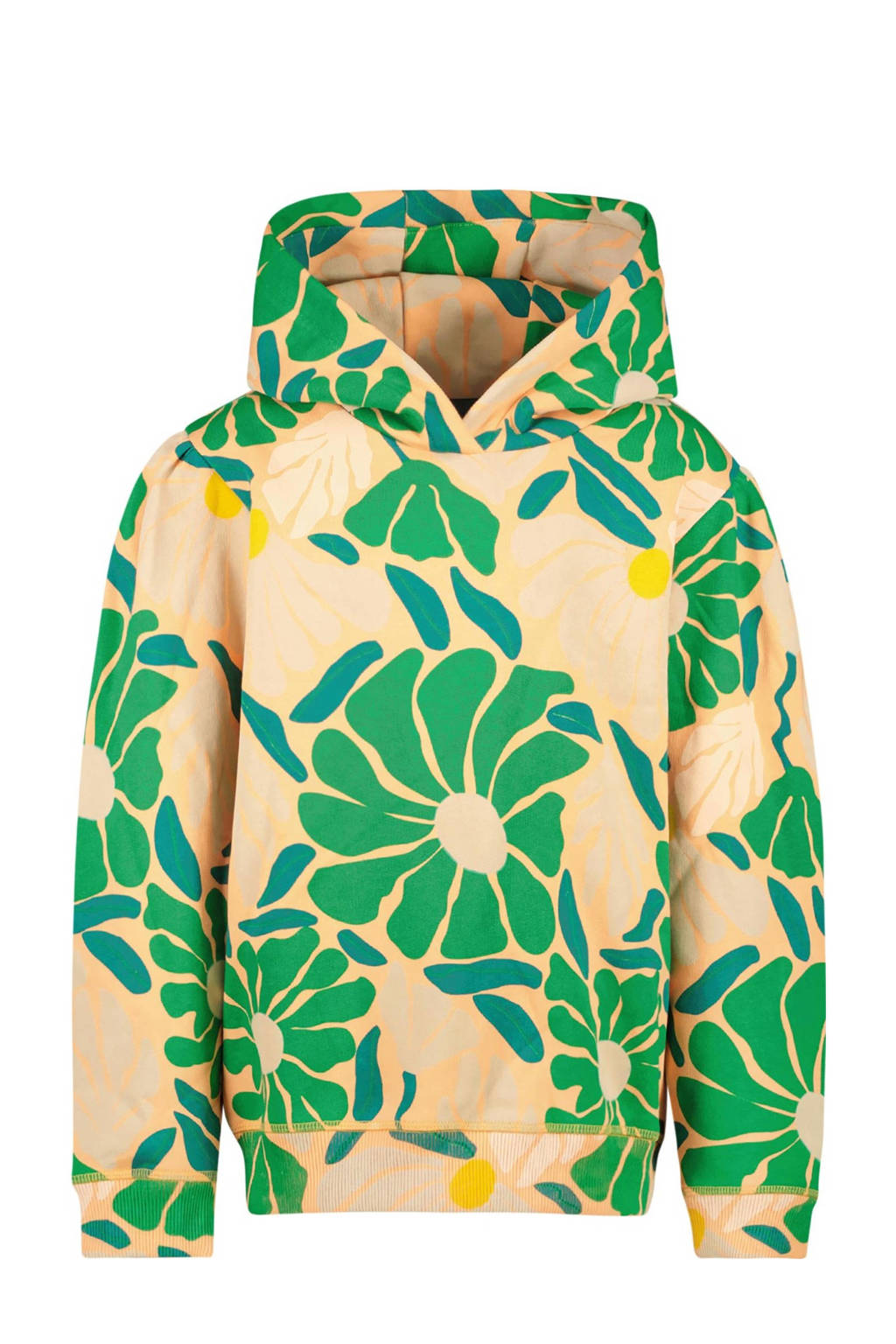 Cars hoodie HEDDI met all over print licht oranje/groen