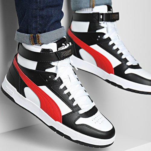 Baskets RBD Game 385839 Puma White Red Black Gold
