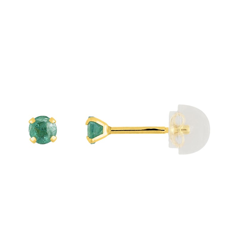 Boucles d'oreilles femme - émeraude - Or 9 Carats