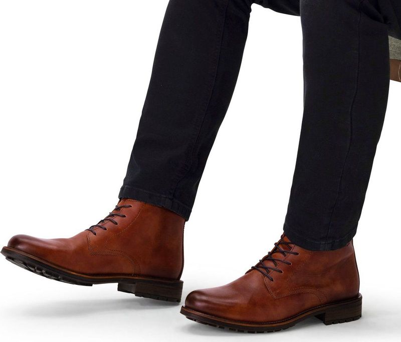 Van Lier - Heren - Cognac leren veterboots