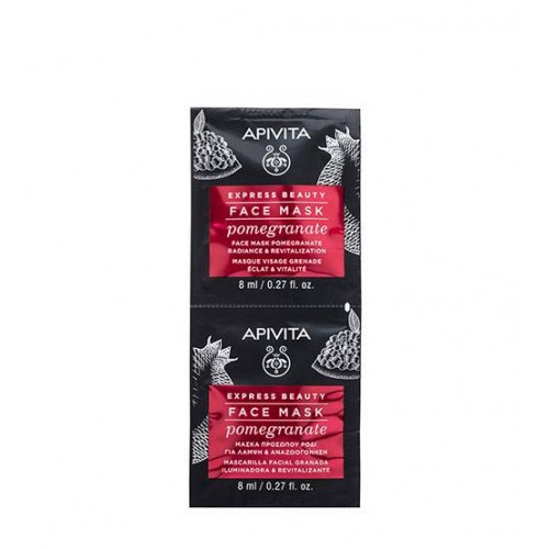 Apivita Express Beauty Máscara Iluminadora & Revitalizante de Romã 2x8ml