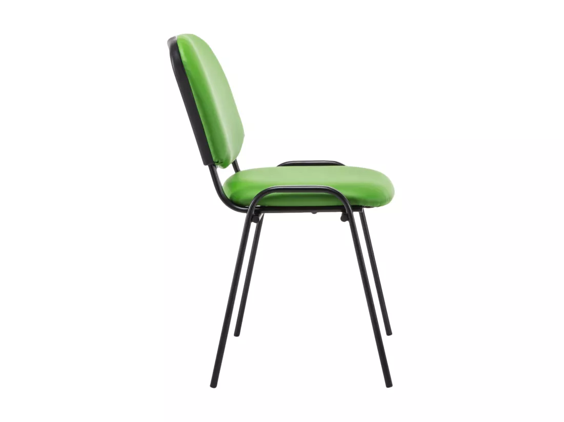 Chaise de salle à manger - Similicuir & Métal noir mat - Vert - Ken