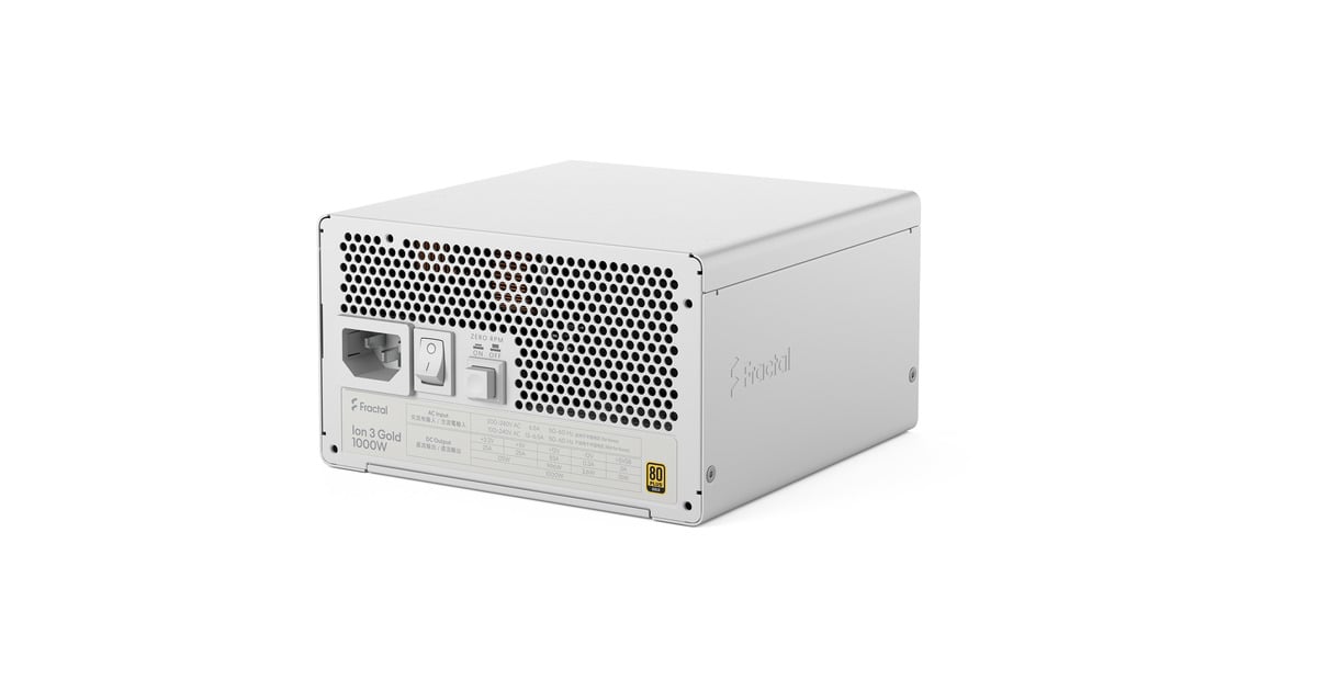 Fractal DesignION Gold 3 modulaire 1000 watt voeding   (Wit, 1x 12V-2x6, 3x PCIe)
