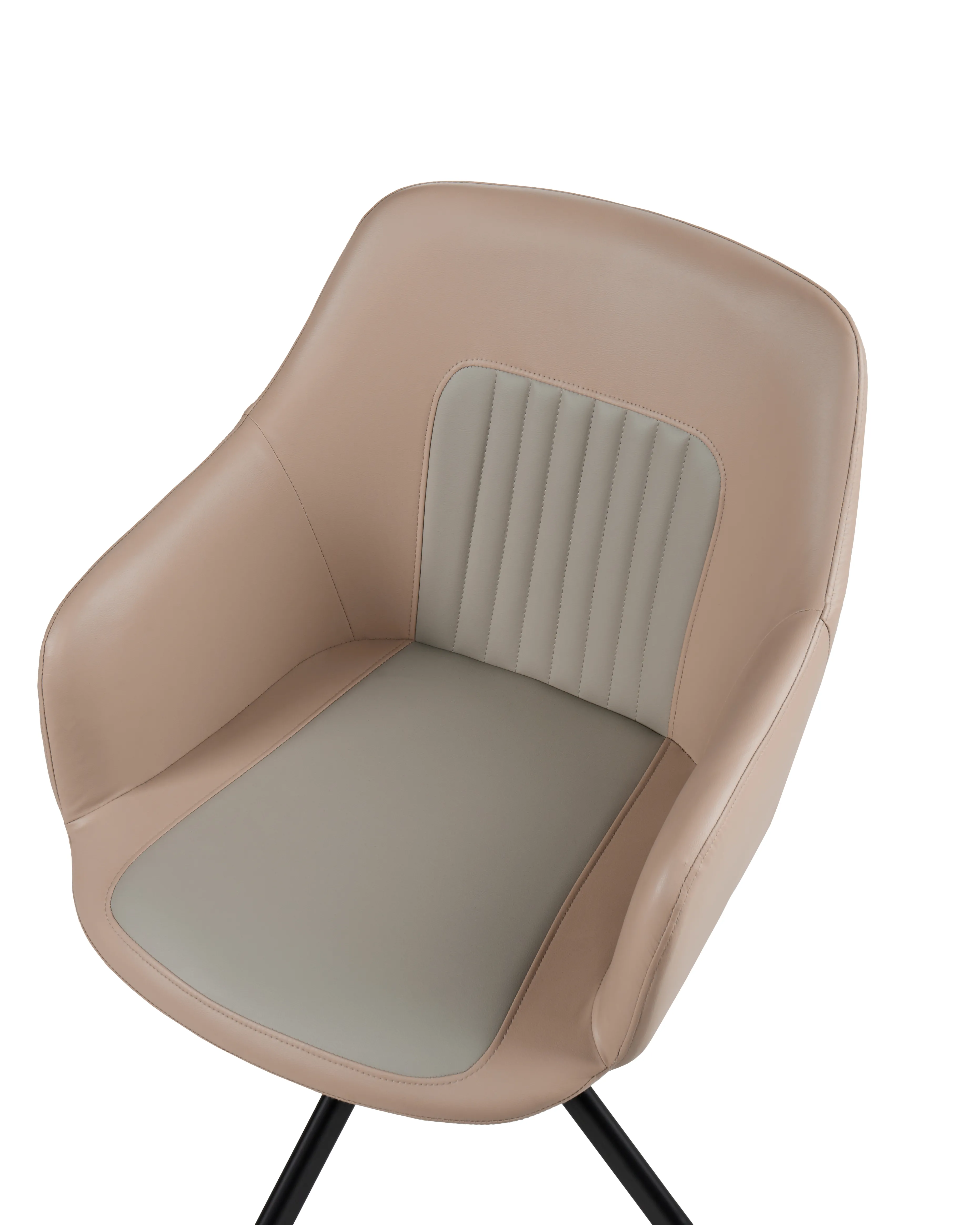 Set van 2 eetkamerstoelen draaibaar LIKELY Kunstleer Zandbeige