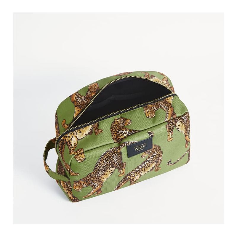Trousse de toilette large 29,5 cm Olive Leopard