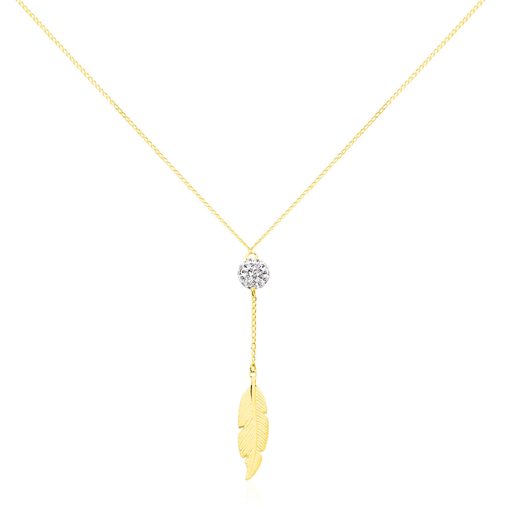 Collier Powoo Or Jaune Strass
