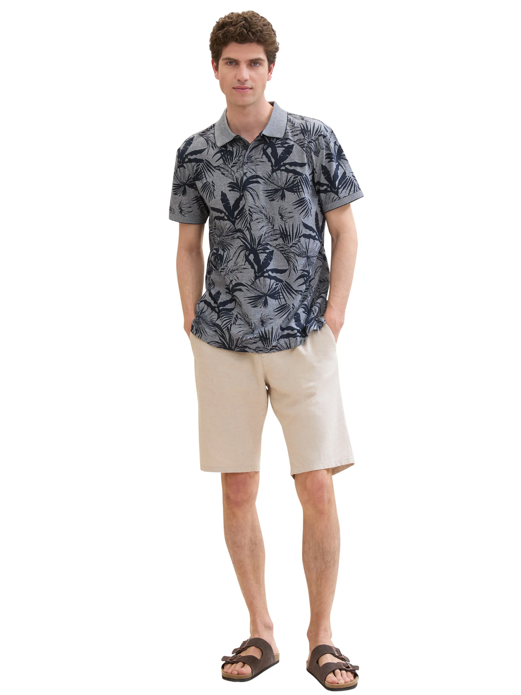 Herren Poloshirt mit Jungle Print