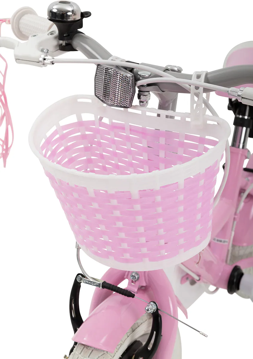 Actionbikes Kinderfahrrad Princess, 12 Zoll, rosa, V-Brake-Bremsen, Prinzessinnen-Design, Stützräder