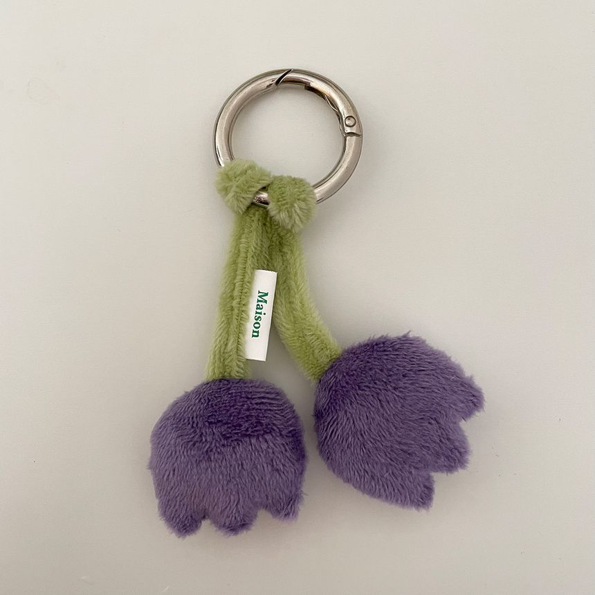 Michu - Tulp Chenille Chenille Bag Charm-sleutelhanger