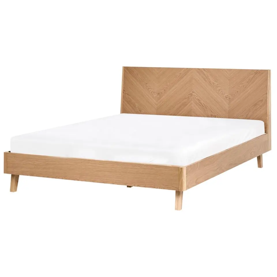 WIZERNES - Tweepersoonsbed - Lichtbruin - 140 x 200 cm - MDF