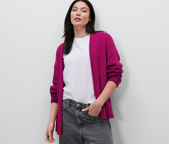 Oversized-Cardigan mit Wolle
