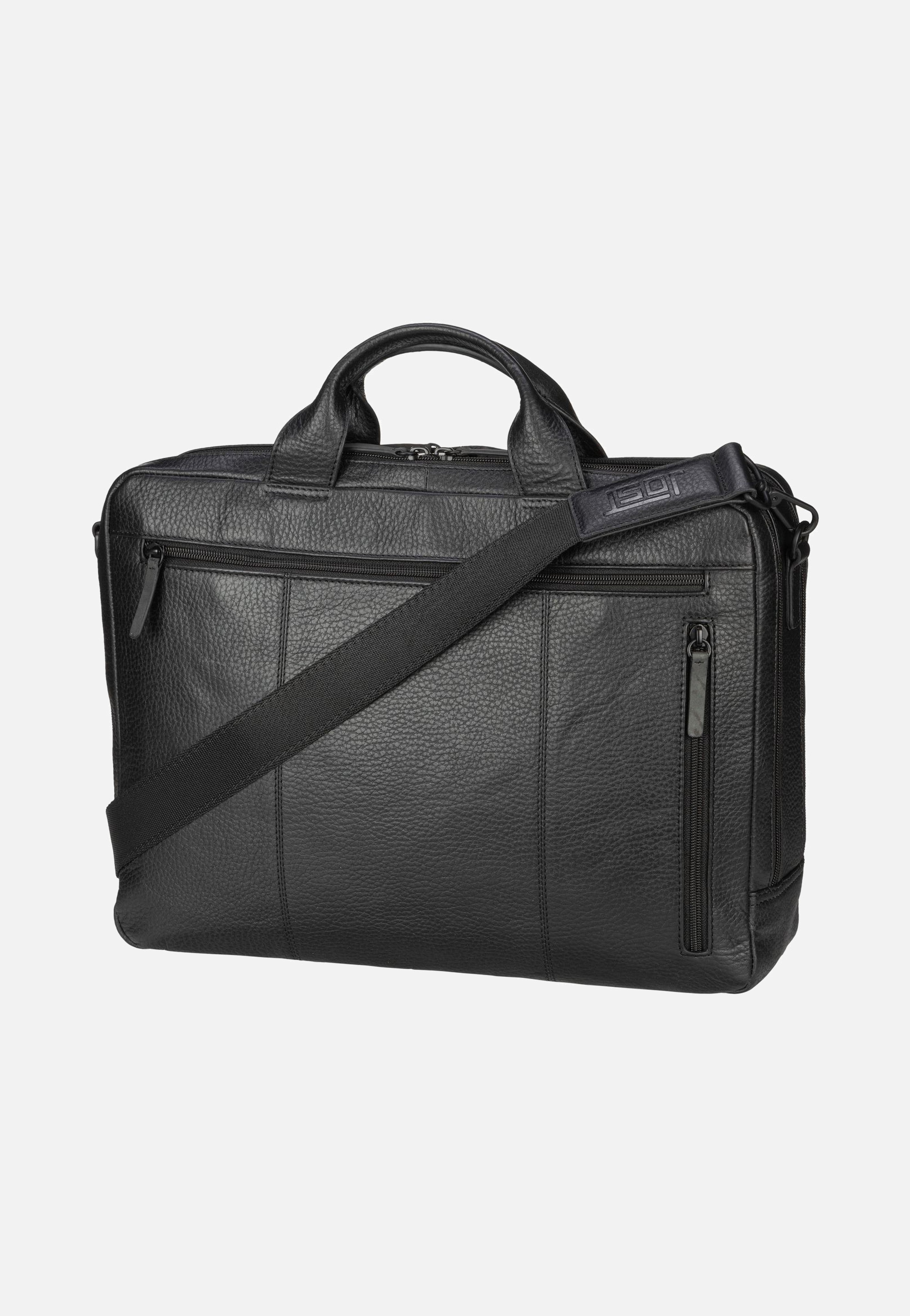 Stockholm Business Bag L 2 Comp Black - Aktentasche
