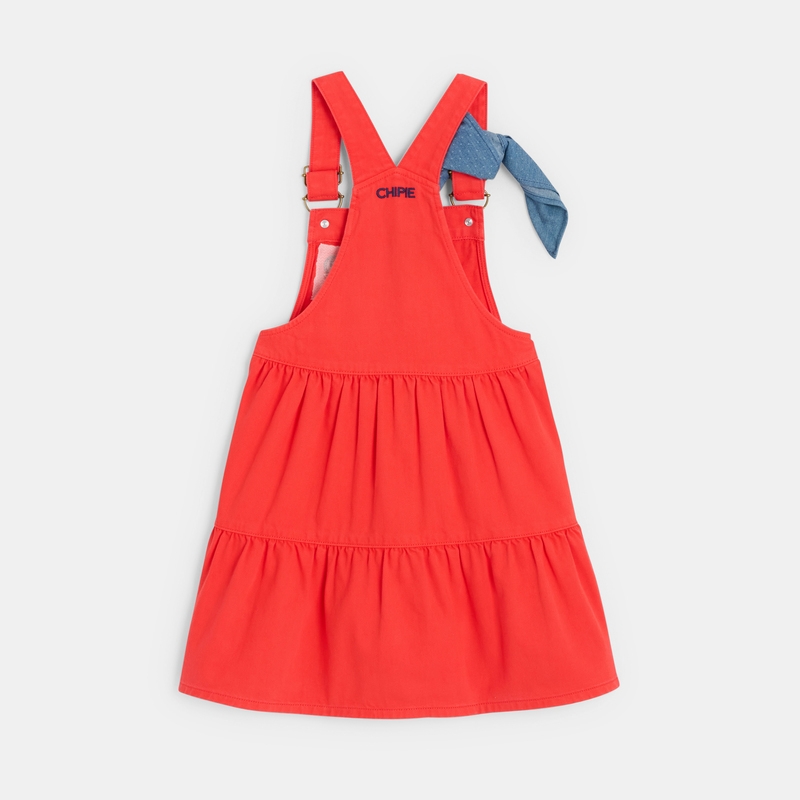 Robe salopette denim fille rouge Chipie