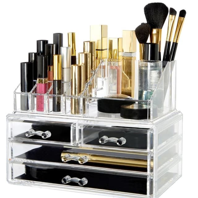 UNIQ Smykke / Makeup Organizer akryl med 4 skuffer