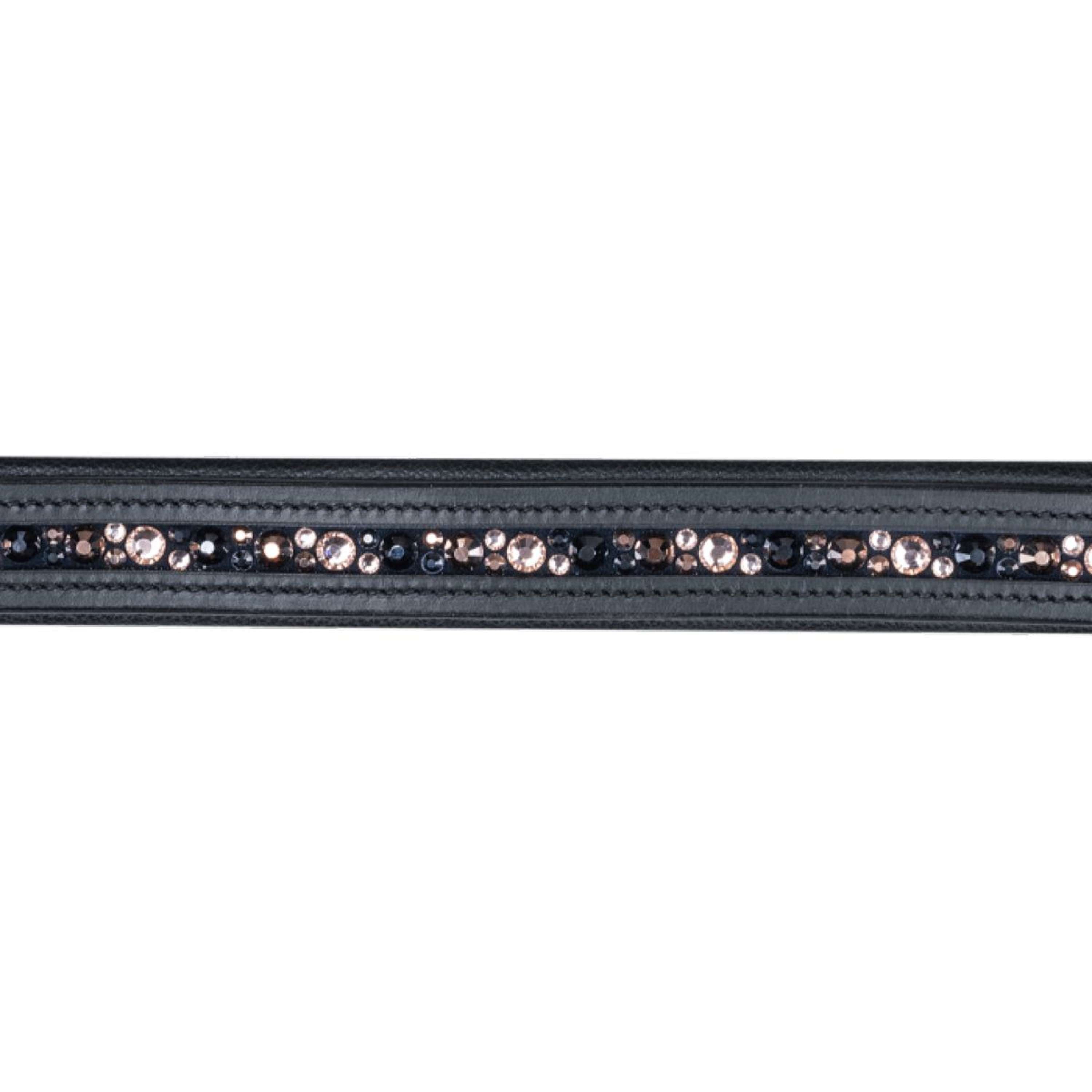 Waldhausen Halster Crystal Leer Zwart/Grijs