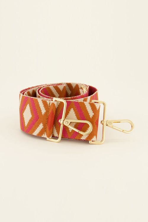 Multikleur bag strap met aztec print