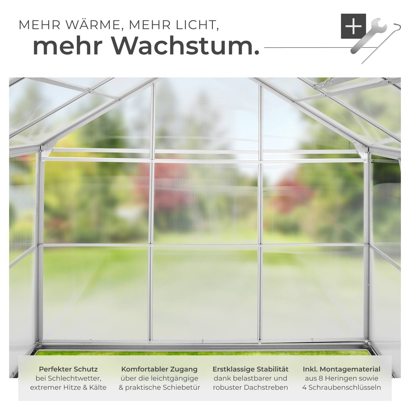 Gewächshaus mit Fundament