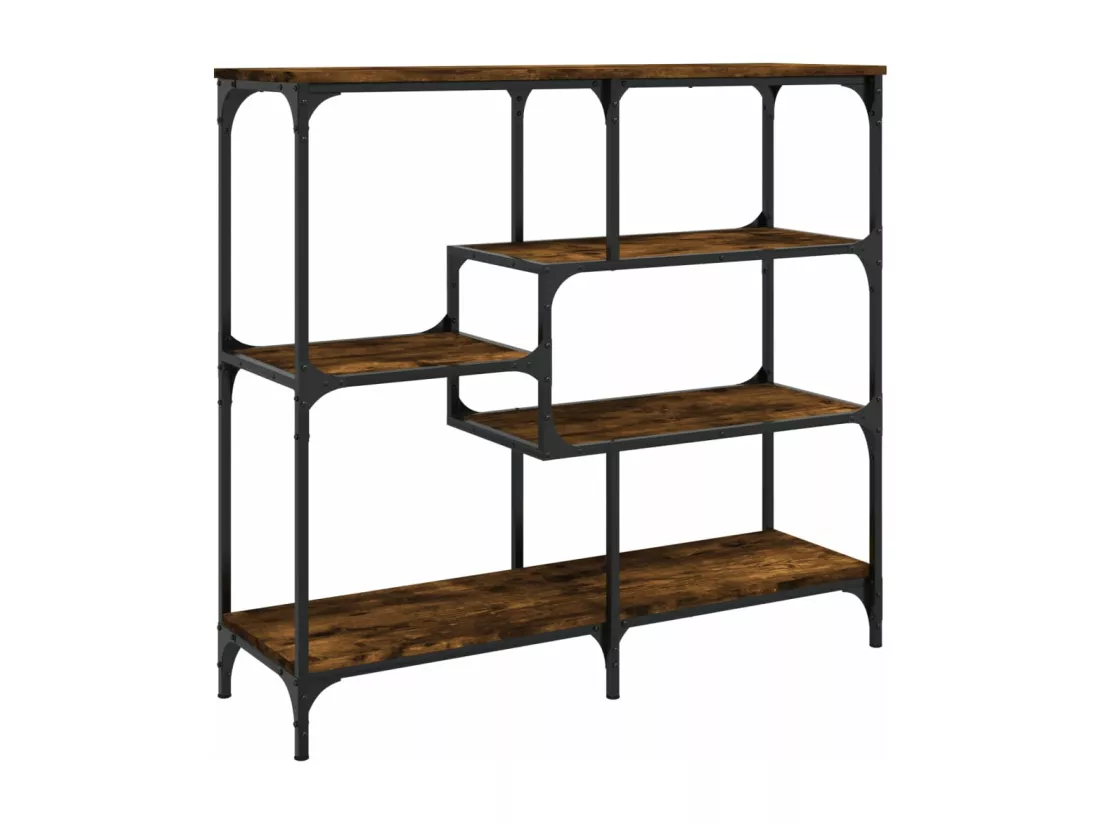Table console chêne fumé 103x32x95 cm bois d'ingénierie