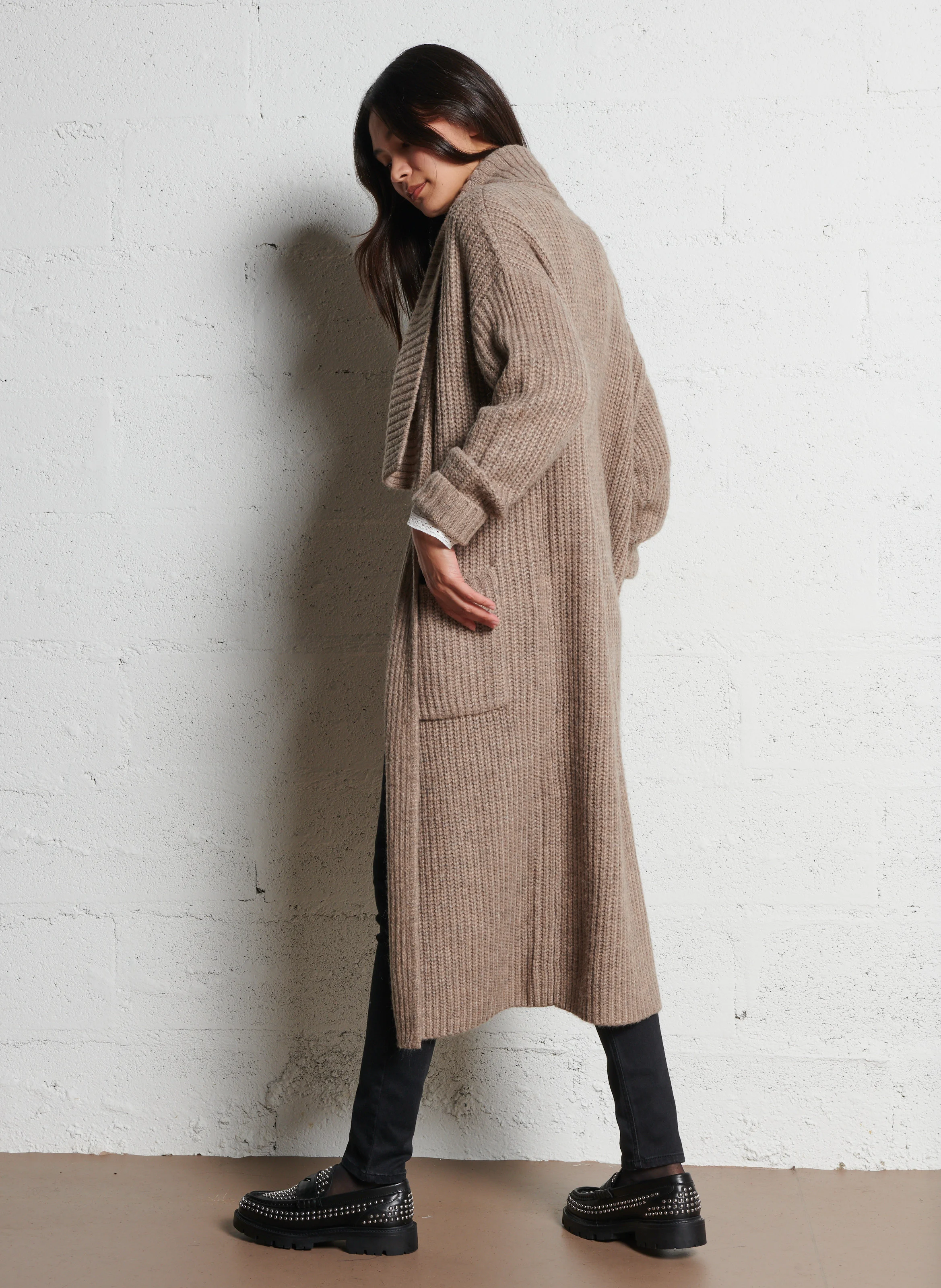 Cardigan long | Beige