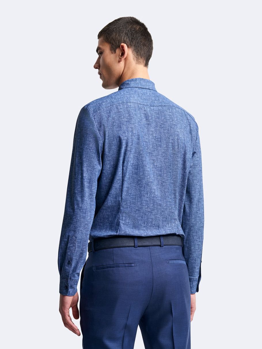 Chemise extra-slim stretch faux uni