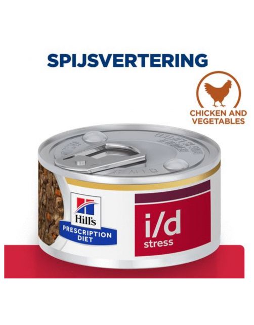 Hill's Prescription Diet I\/D Digestive Care Mini Stress Stoofpotje  Blik - Hondenvoer - Kip Groente 156 g