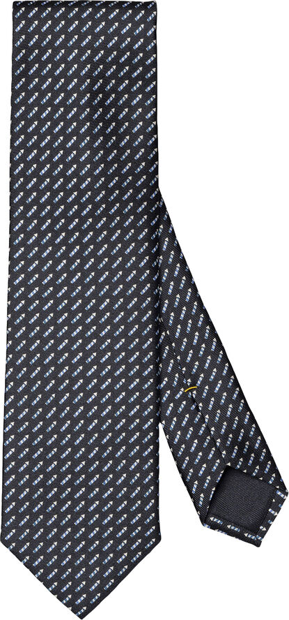 ETON Dark Blue Geometric Woven Silk Tie Blå