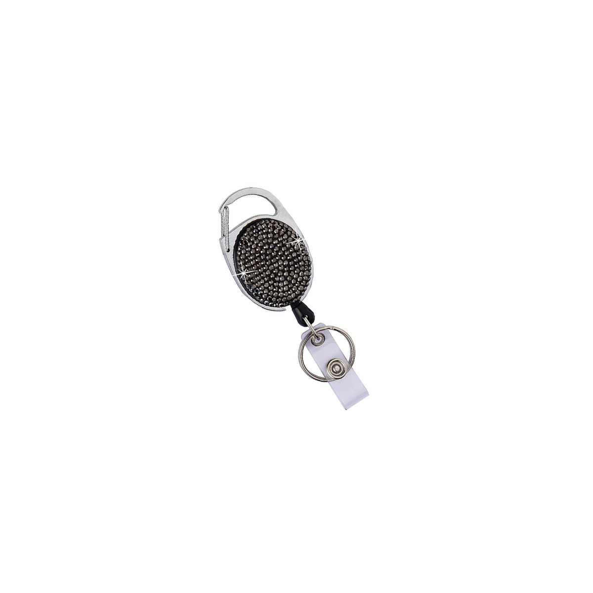 Crystal Rhinestone nøkkelring med uttrekkbar design Lys svart